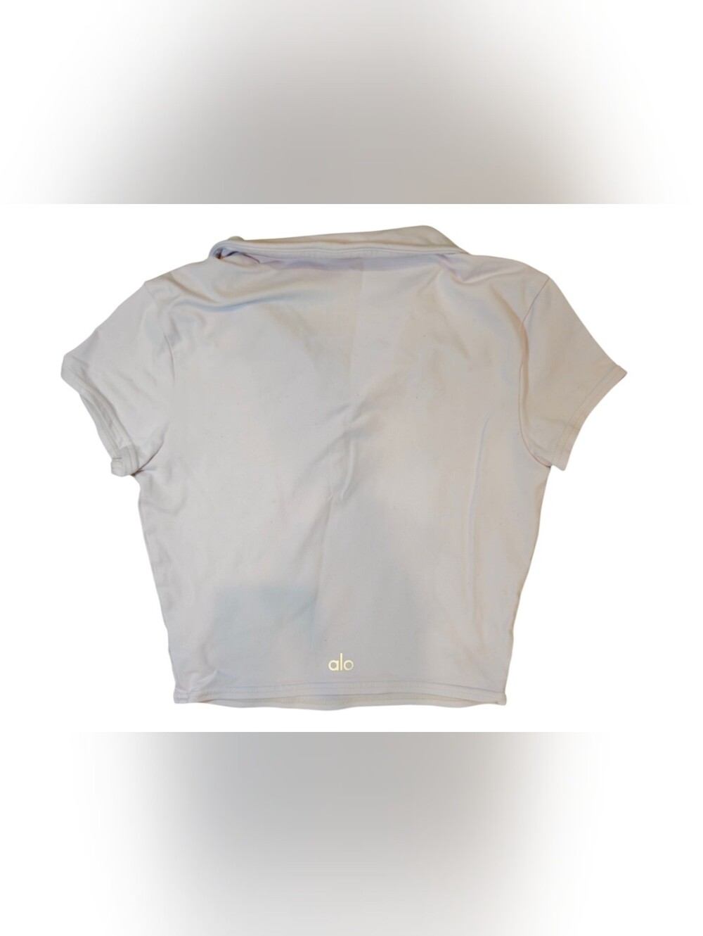 ALO Yoga Choice Polo Pink Sugar Cropped Short Sleeve Top Size S - Picture 6 of 8